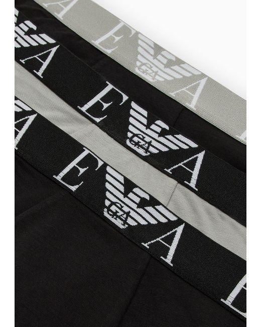 Emporio Armani Black Three-pack Of Boxer Briefs With Bold Monogram Logo for men
