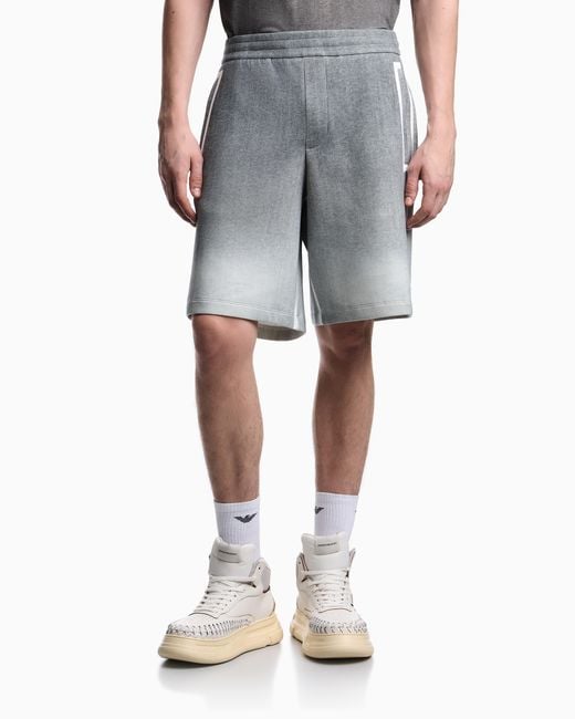 Emporio Armani Gray Double-Jersey Gradient Bermuda Shorts for men