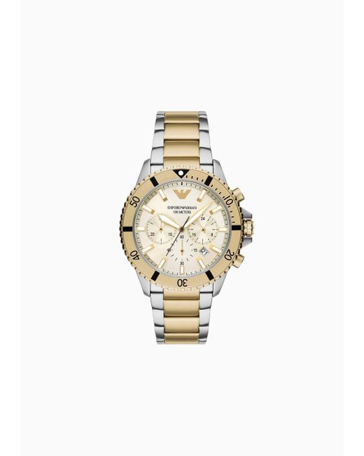 Emporio Armani White Steel Strap Watches for men