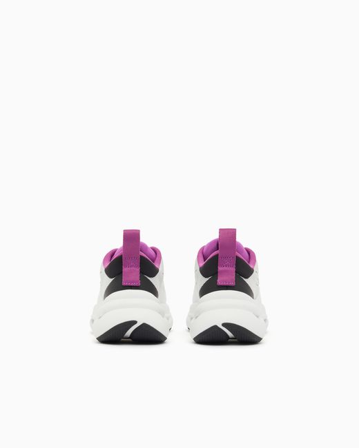 Emporio Armani White Breathable Mesh Sneakers With A Thick Cushioned Rubber Sole