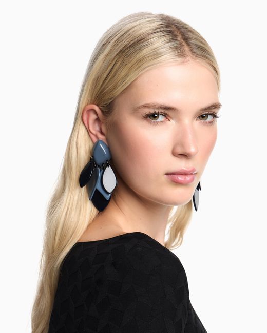 Orecchini Con Pendenti Jeu De Cartes di Emporio Armani in Blue