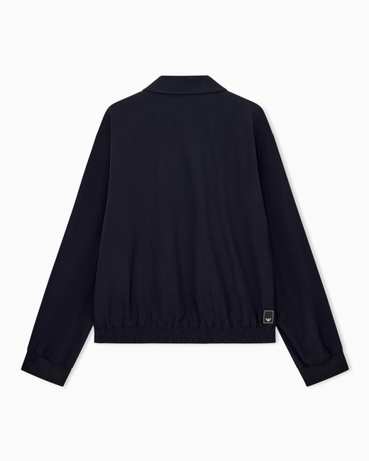 Emporio Armani Blue Nylon Twill Travel Essential Jacket for men