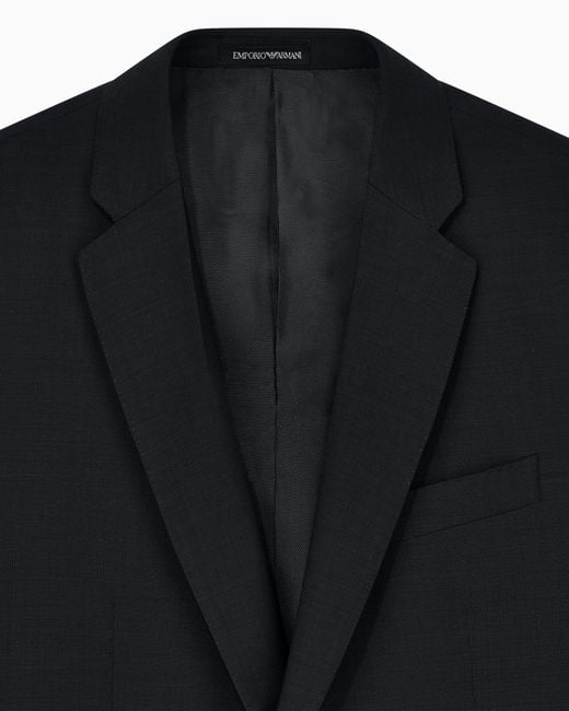 Emporio Armani Black Single-Breasted, Regular-Fit Suit for men