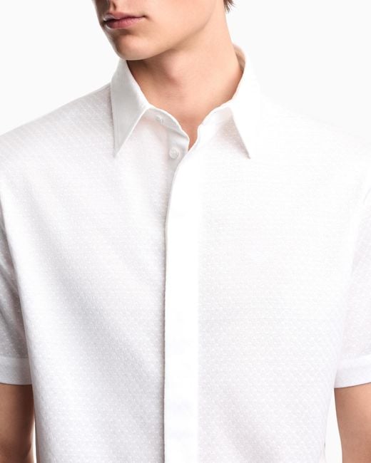 Emporio Armani White Short-Sleeved, Garment-Dyed Jersey Shirt for men