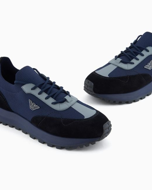 Emporio Armani Blue Low-Top Sneakers for men
