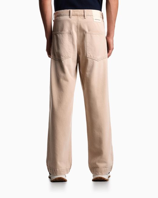 Emporio Armani Natural Eagle Club Washed Denim Jeans for men