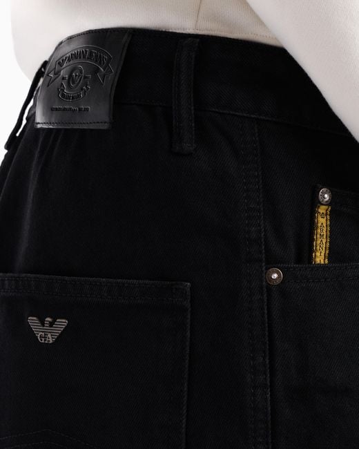 Emporio Armani Blue Wide-Leg Five-Pocket Jeans for men