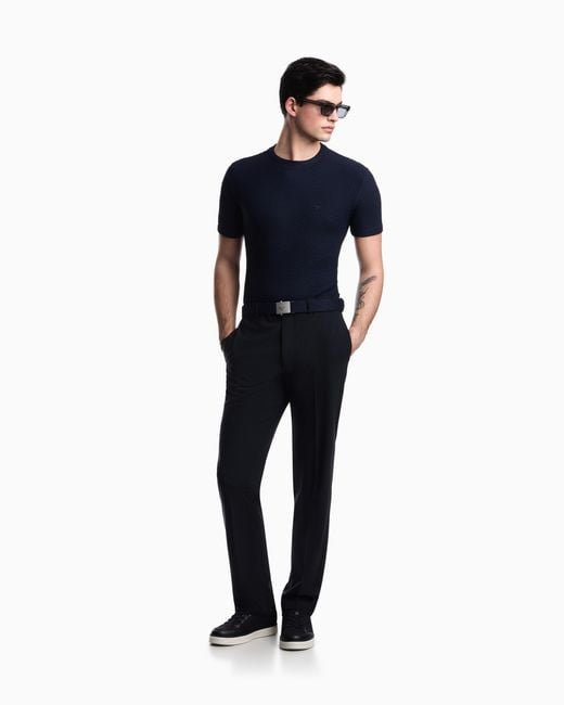 Emporio Armani Blue Crewneck T-Shirt for men