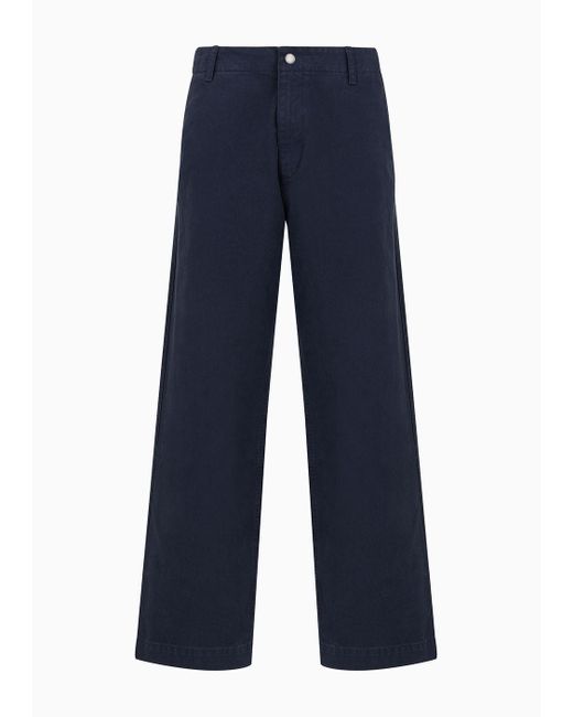 Emporio Armani Blue Sustainability Values Capsule Collection Organic Bull Trousers for men