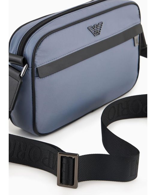Emporio Armani Blue Armani Sustainability Values Recycled Nylon Shoulder Bag for men
