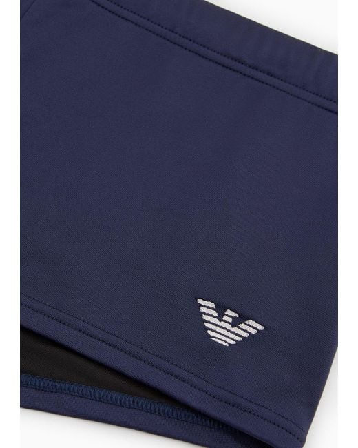 Emporio Armani Blue Asv Essential Recycled-microfibre Square Leg Swimsuit for men