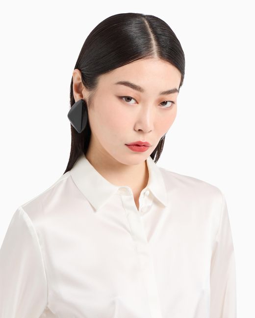 Emporio Armani White Silk Satin Shirt