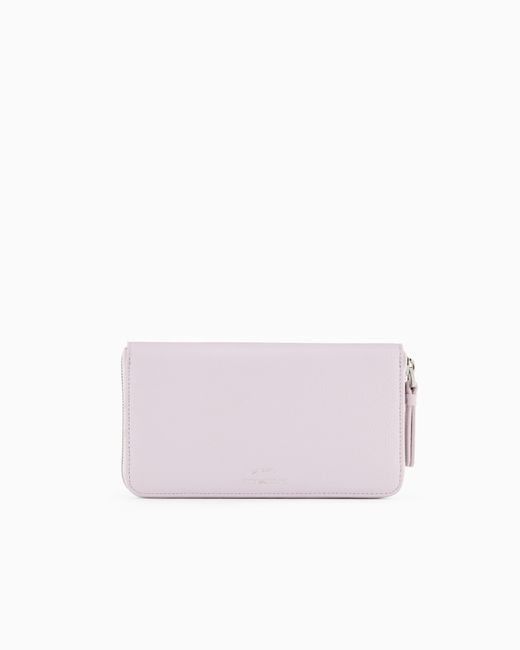 Emporio Armani Pink Deer-Print Myea Wallet With Wrap-Around Zip