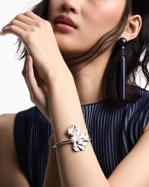 Emporio Armani White Pearl Bangle Bracelet