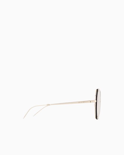 Emporio Armani Natural Irregular-Shaped Sunglasses