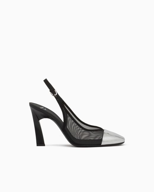 Emporio Armani White Slingback Heels
