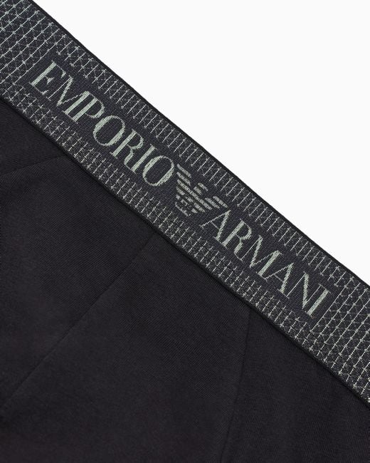 Slip A Vita Elastica Logata Shiny Logoband Asv di Emporio Armani in Black da Uomo