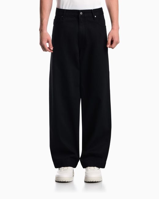 Emporio Armani Blue Wide-Leg Five-Pocket Jeans for men