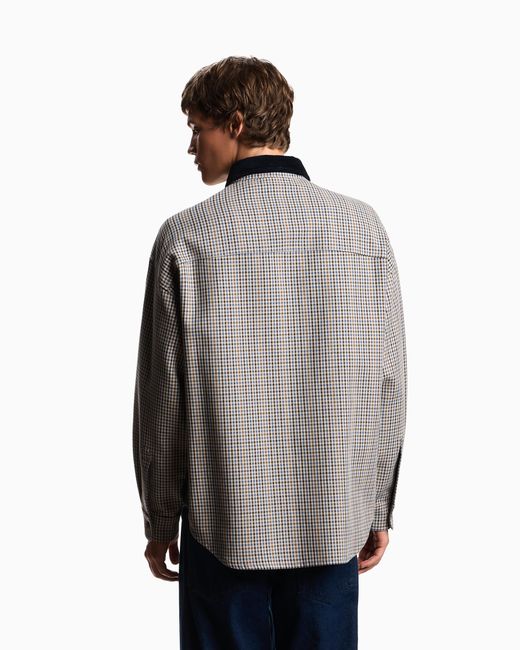 Emporio Armani Gray Eagle Club Reversible Blouson With Check Motif for men