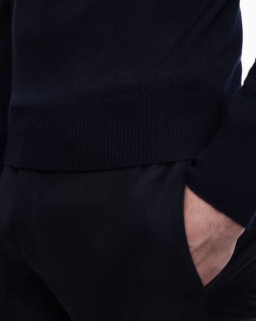 Emporio Armani Blue Pullover Essential for men