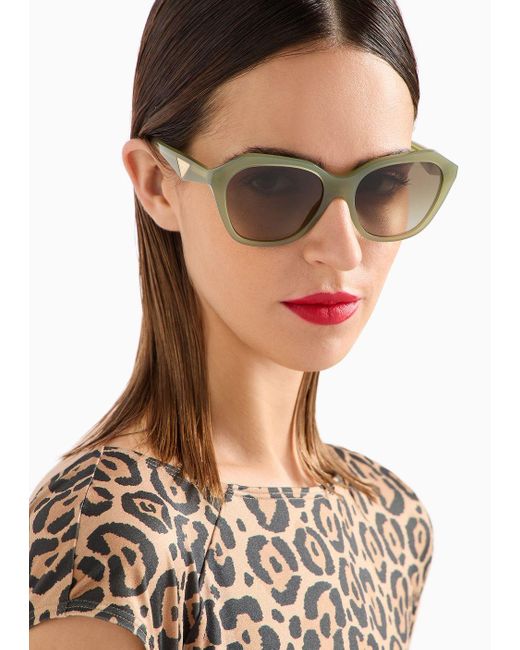 Emporio Armani Green Irregular-shaped Sunglasses