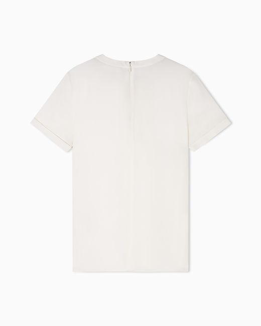 Emporio Armani White Icon Pleated Blouse