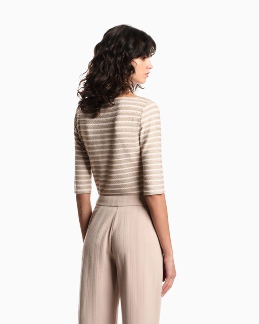 Emporio Armani Natural Jumper With Three-Quarter Length Sleeves