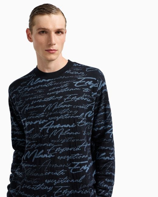 Maglione di Emporio Armani in Blue da Uomo