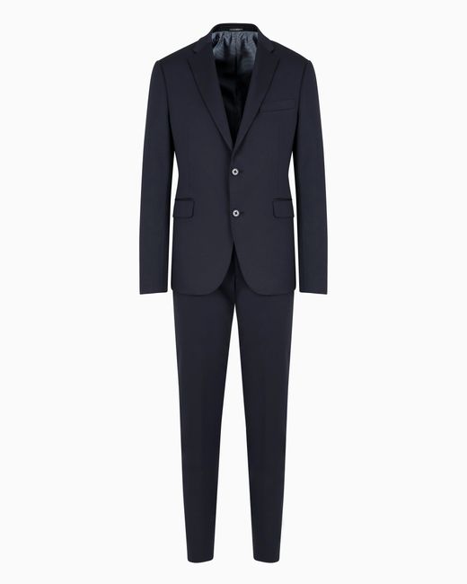 Emporio Armani Blue Single-Breasted, Slim-Fit Suit for men