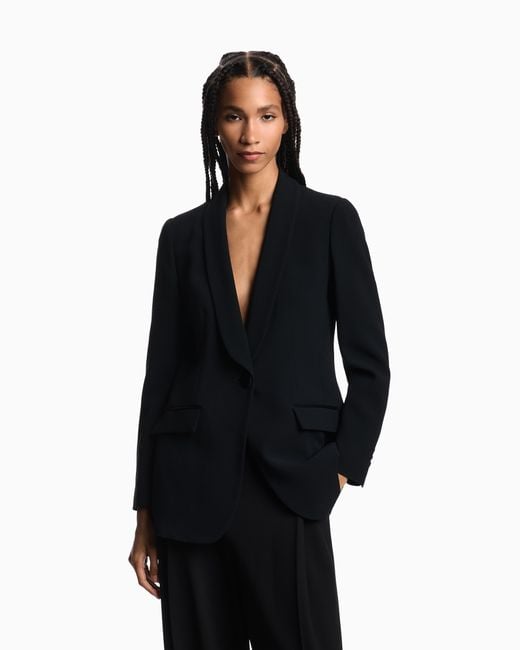 Emporio Armani Black Satin Blazer