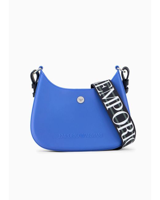 Emporio Armani Blue Recycled Pvc Gummy Bag Shoulder Bag