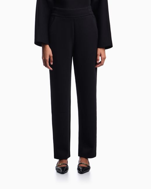 Emporio Armani Black Double-Jersey Trousers