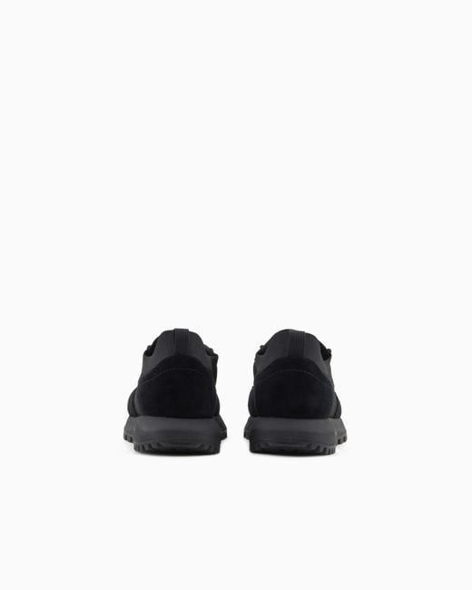 Emporio Armani Black Low-Top Sneakers for men