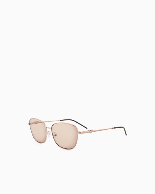Emporio Armani White Irregular-Shaped Sunglasses
