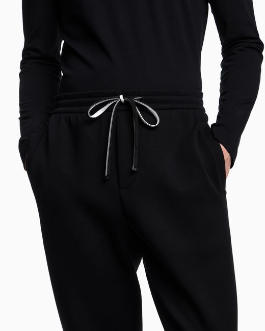 Emporio Armani Jogginghose Aus Doppellagigem Jersey Mit Adler-Logo-Aufnäher in Black für Herren