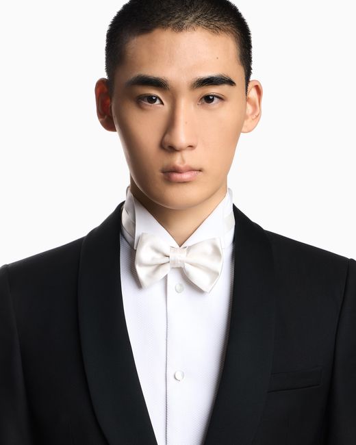 Emporio Armani White Knotted Bow Tie for men