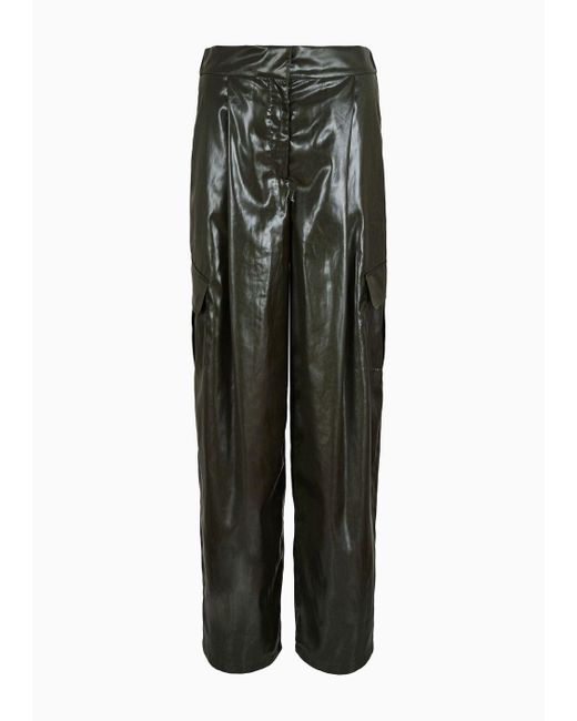 Emporio Armani Multicolor Sustainability Values Capsule Collection Recycled Technical Satin Cargo Trousers