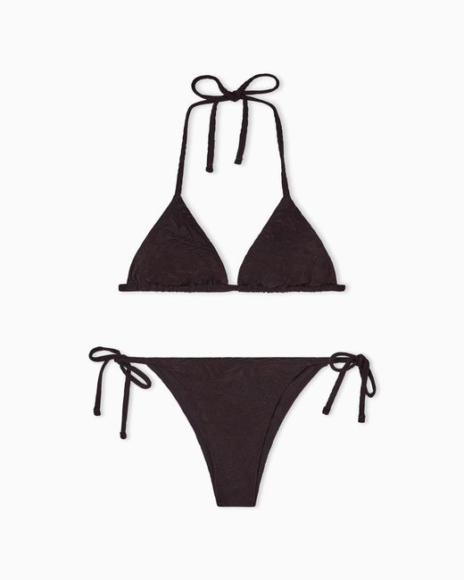 Emporio Armani White Bikini With Padded Triangle Top