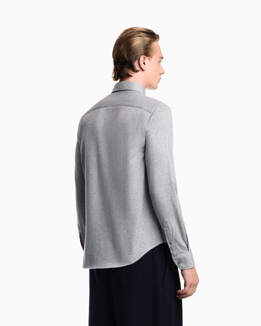 Emporio Armani Gray Chevron Jersey Shirt Signature Capsule for men