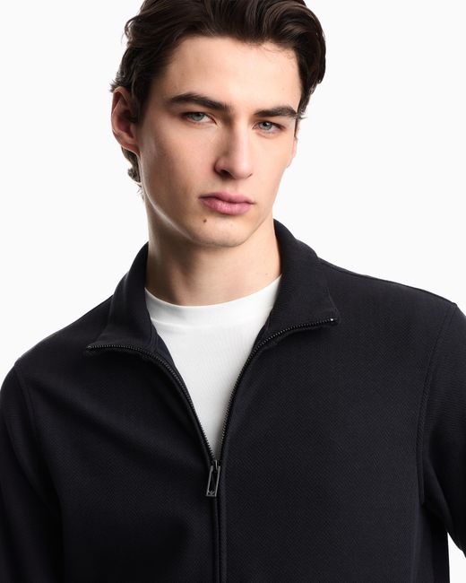 Emporio Armani Blue Full-Zip Sweatshirt for men