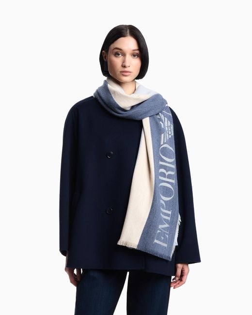 Emporio Armani Blue Striped Stole