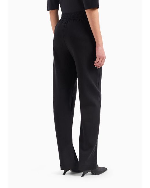 Pantalones De Punto Doble Con Cremalleras Termoselladas Emporio Armani de color Black