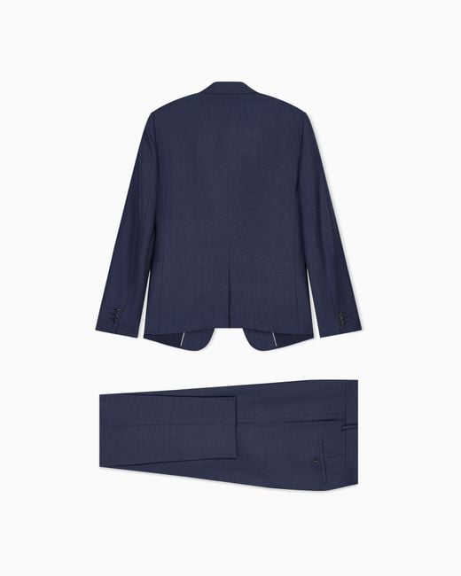 Emporio Armani Blue Single-Breasted Slim-Fit Suit for men
