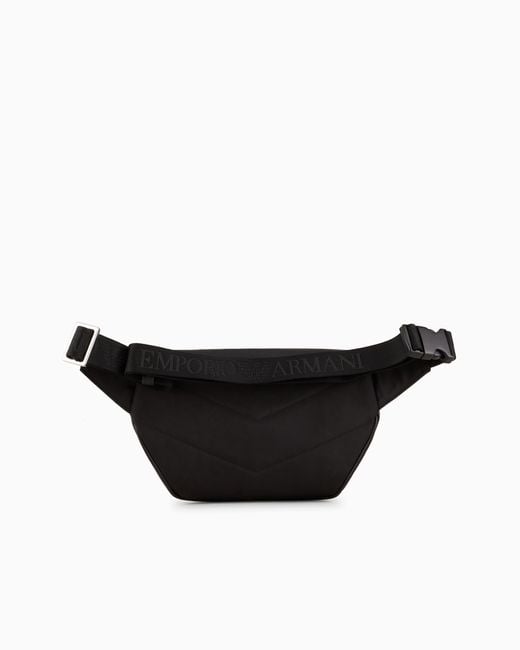 Emporio Armani Black Regenerated Belt Bag for men