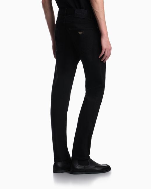 Emporio Armani Blue Slim-Fit Five-Pocket Jeans for men