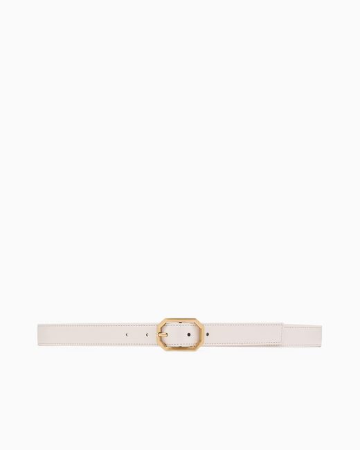 Emporio Armani White Belt With Buckle