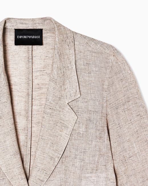 Emporio Armani Natural Linen Chambray Lapel Jacket