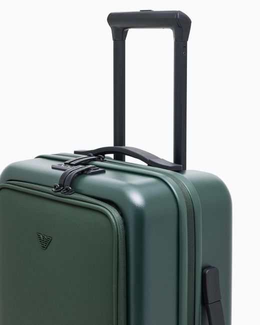 Maleta De Cabina En Abs Con Detalle De Piel Saffiano Y Placa De Águila Emporio Armani de hombre de color Green