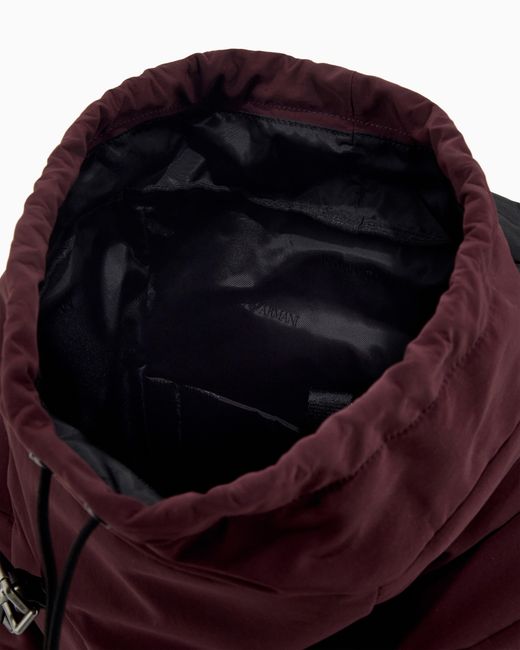 Emporio Armani Purple Backpack With Side Pockets And A Top Flap With Metal Buckles for men