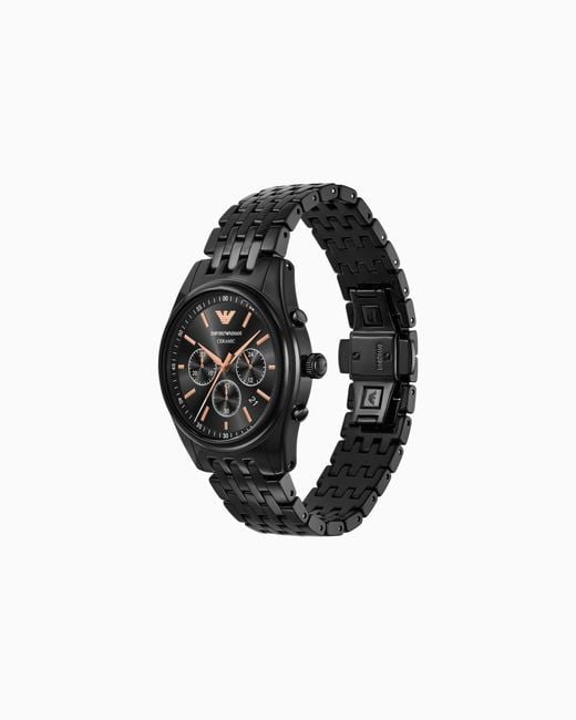 Emporio Armani Black Chronograph Ceramic Watch for men